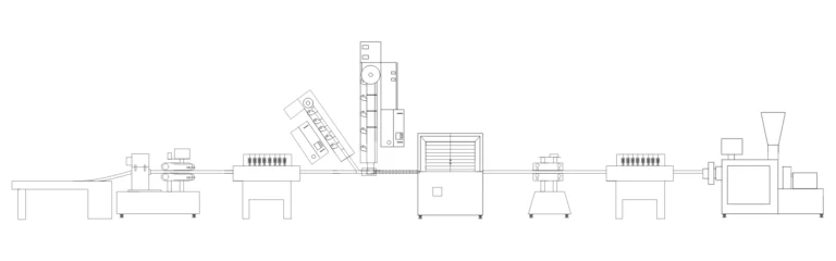 layout da máquina de co-extrusão de mangueira de PVC reforçado