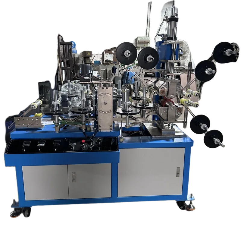 showing a PVC shower hose line with a module for advanced coloring, hot stamping machine