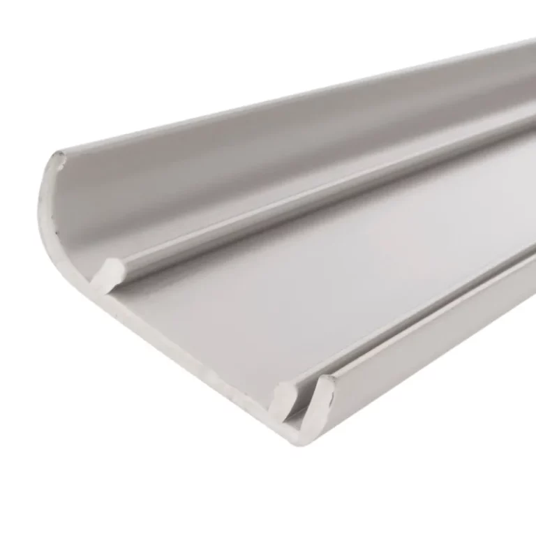 white PVC extruded profile sample