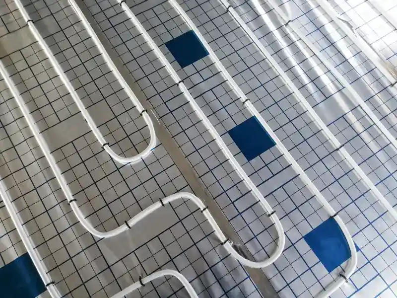 PPR fiberglass reinforced pipes installed in underfloor radiant heating system